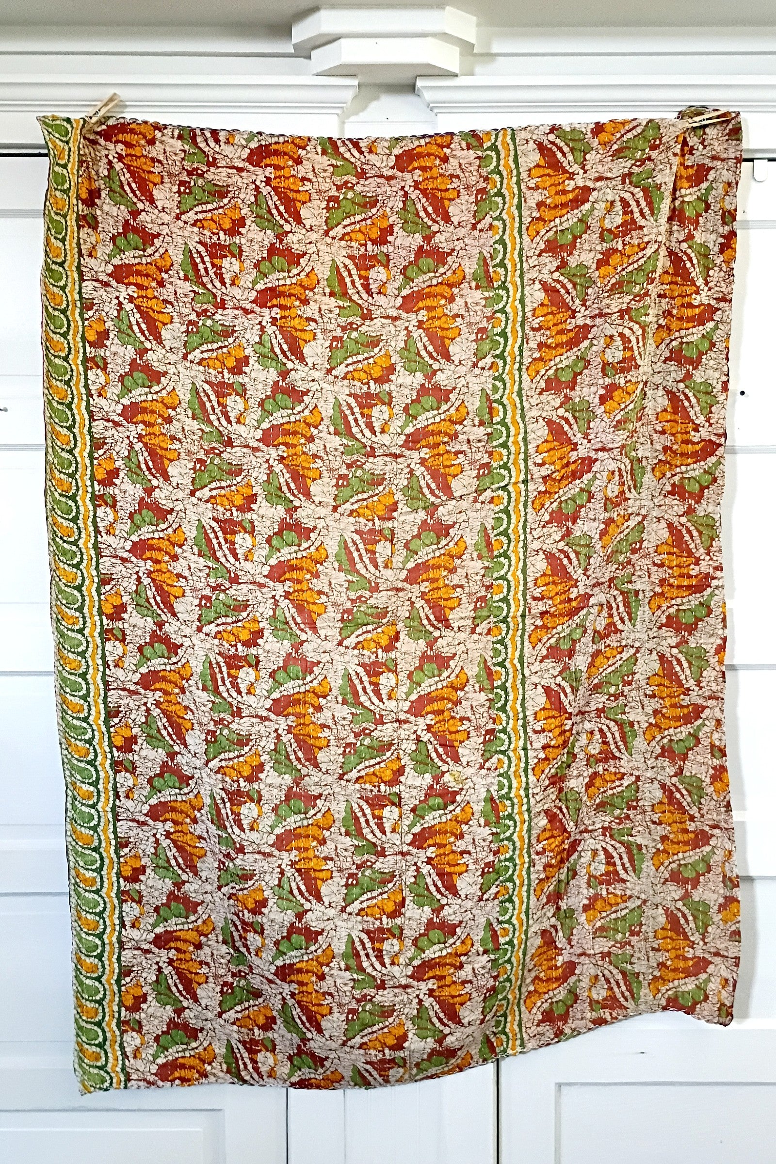 Kantha Sari Lap Quilt - 50" x 60" - #16