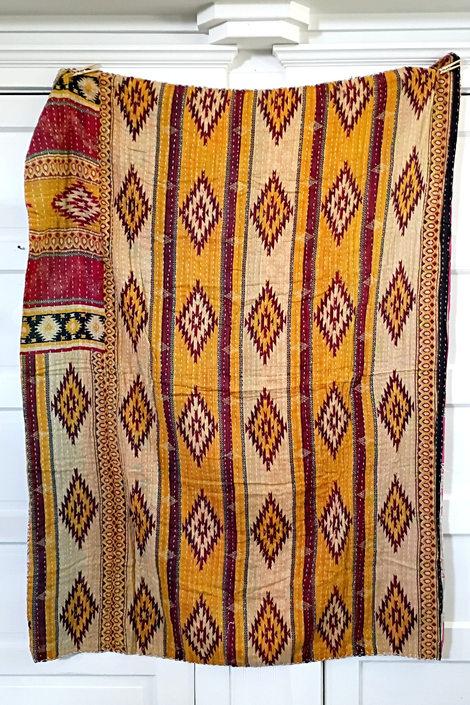 Kantha Sari Lap Quilt - 50" x 60" - #17