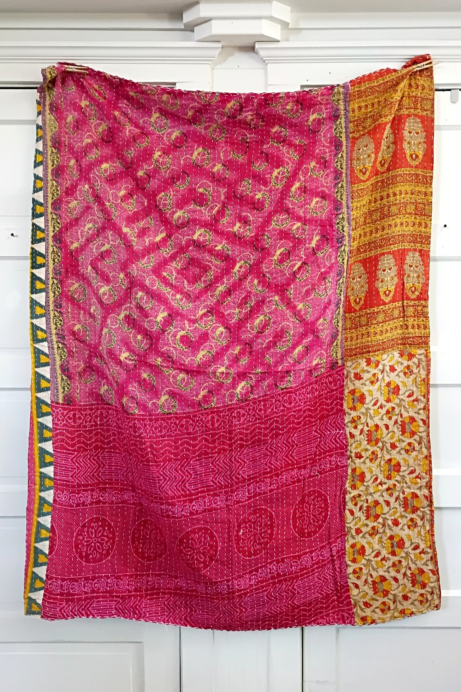 Kantha Sari Lap Quilt - 50" x 60" - #18