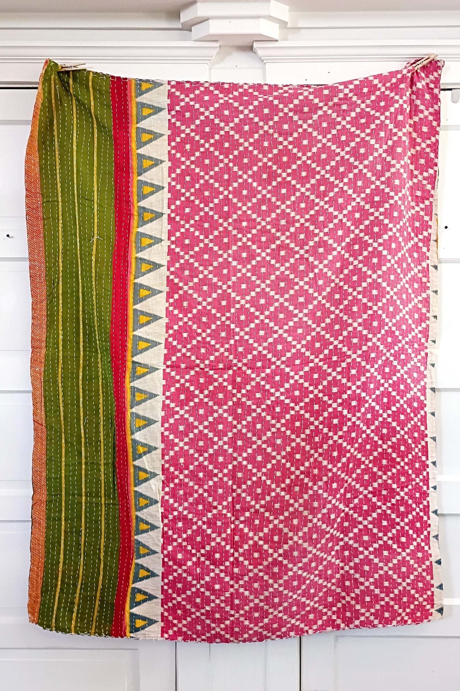Kantha Sari Lap Quilt - 50" x 60" - #18
