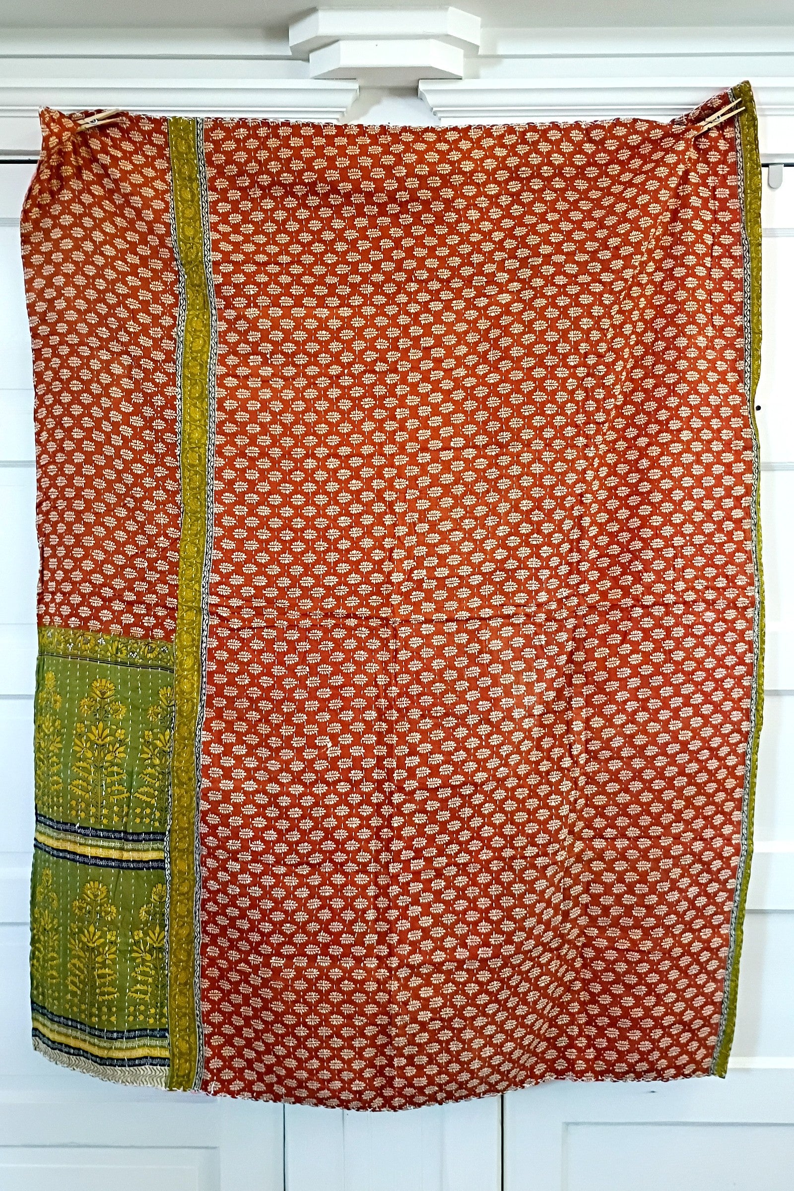 Kantha Sari Lap Quilt - 50" x 60" - #19