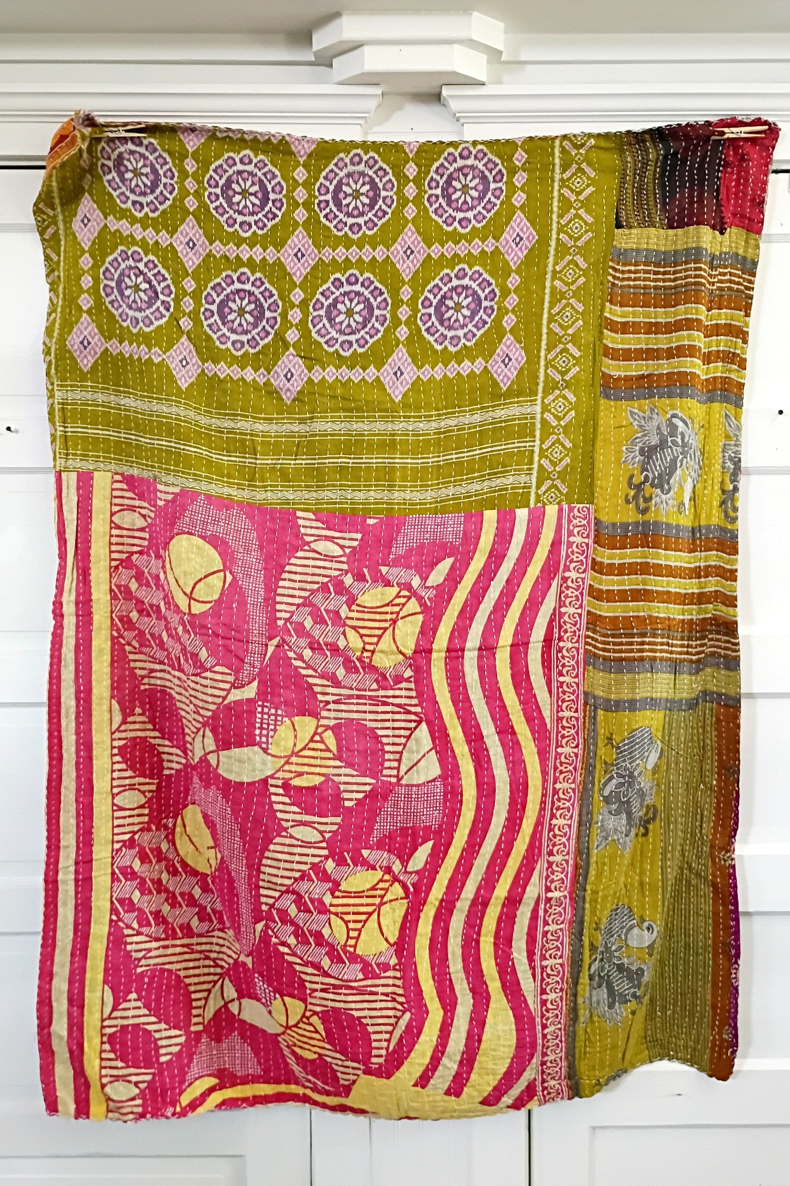 Kantha Sari Lap Quilt - 50" x 60" - #21