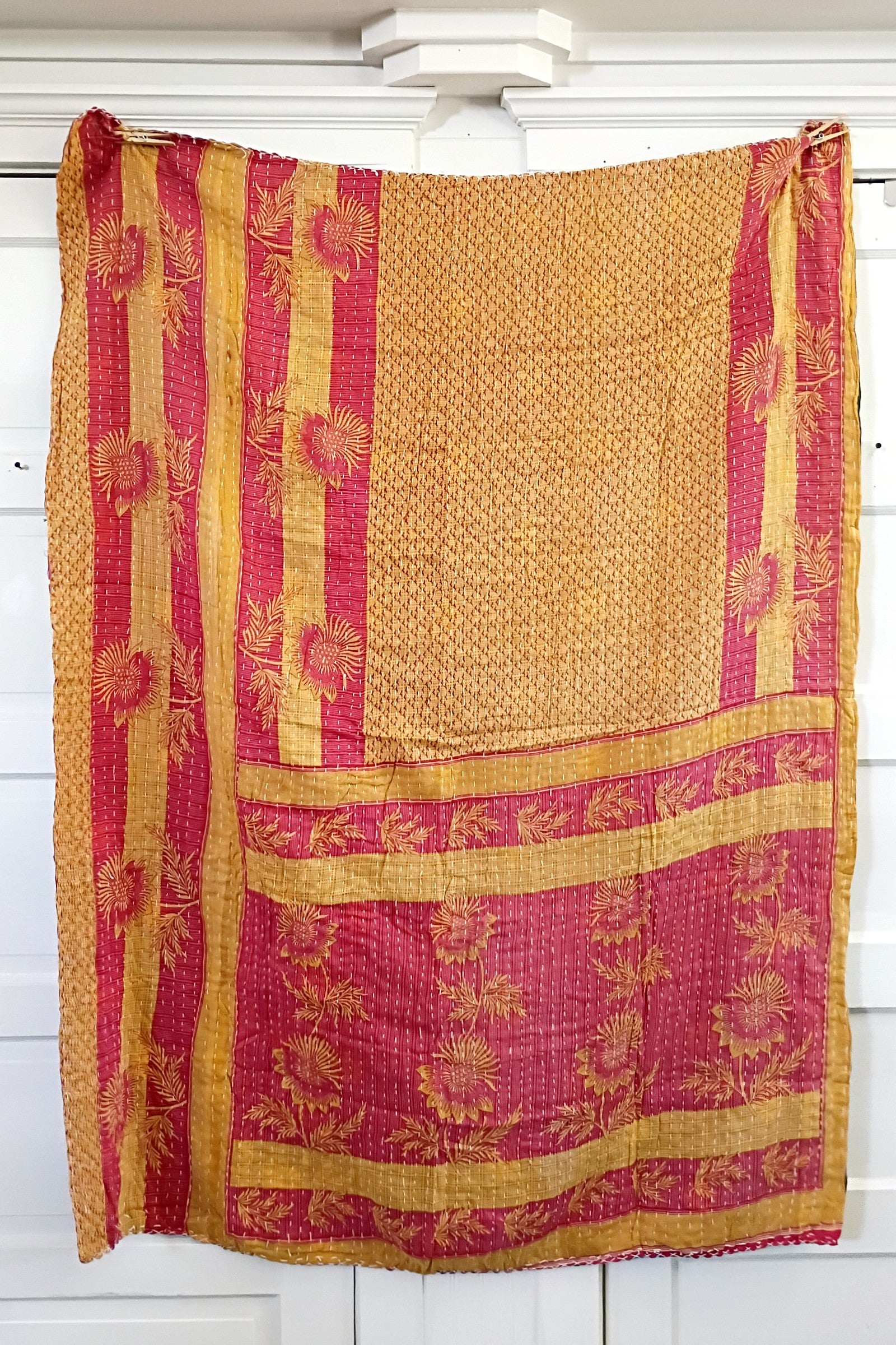 Kantha Sari Lap Quilt - 50" x 60" - #22