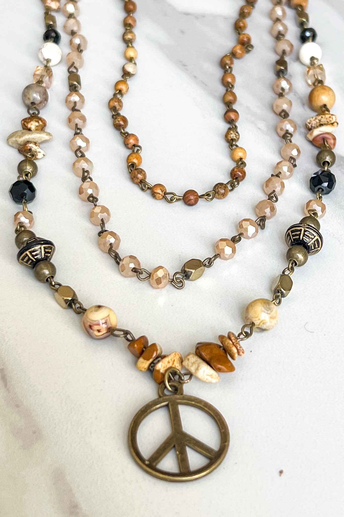 Laurie Layered Peace Necklace