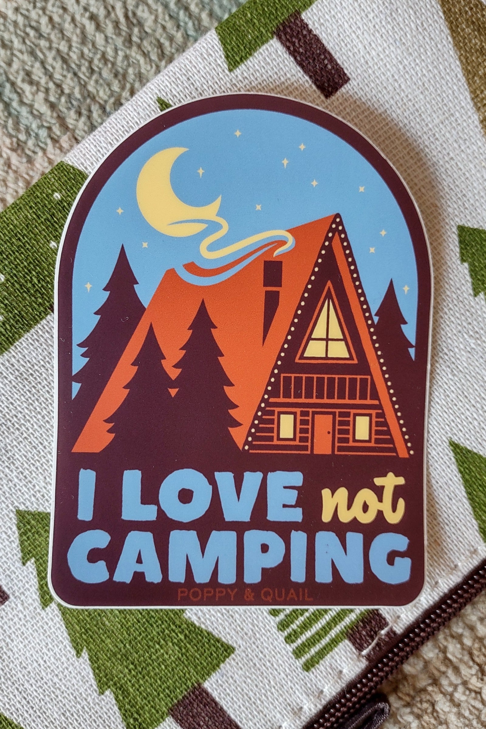 I Love Not Camping Sticker