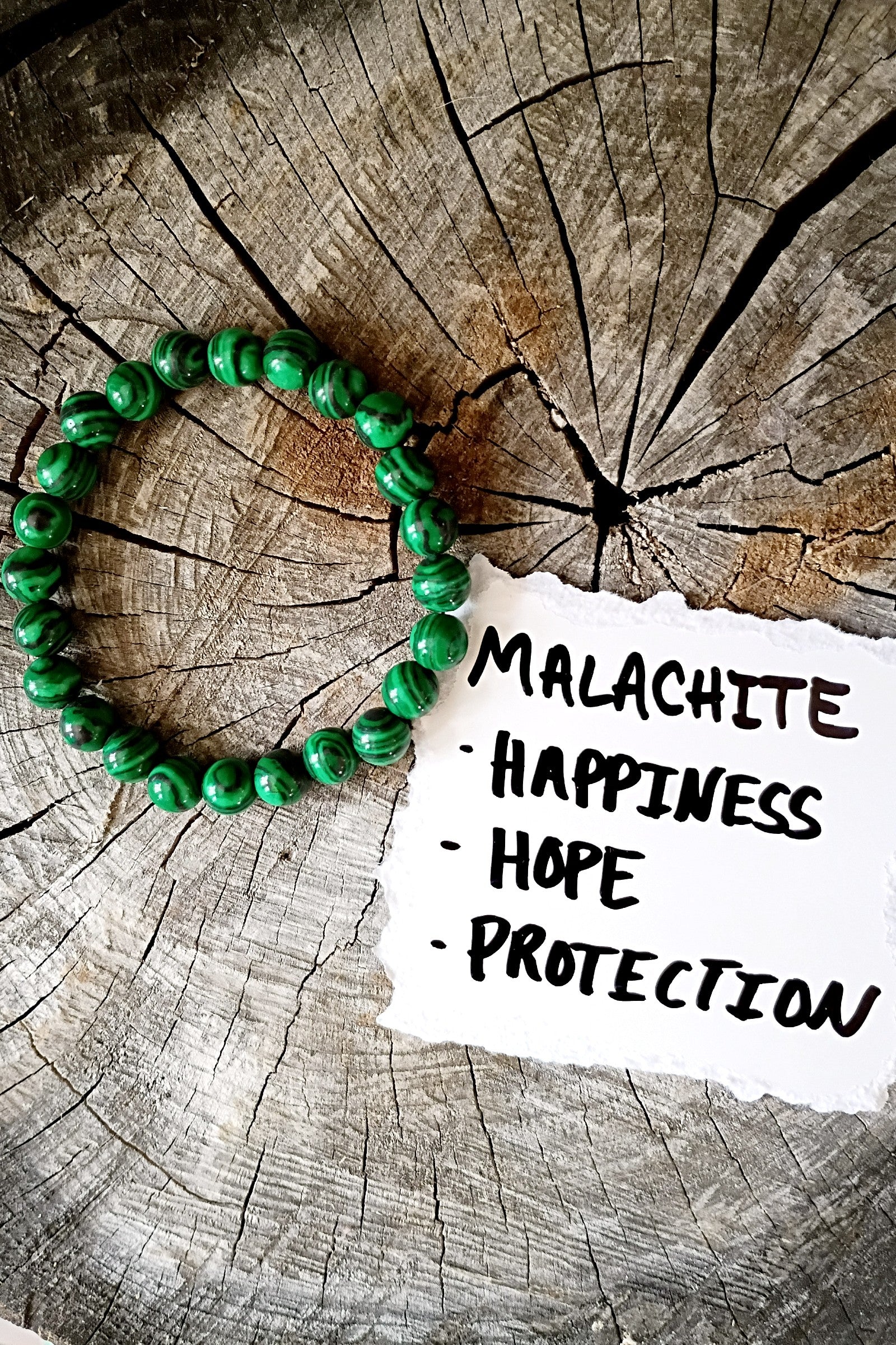 Malachite Stone Stretch Bracelet