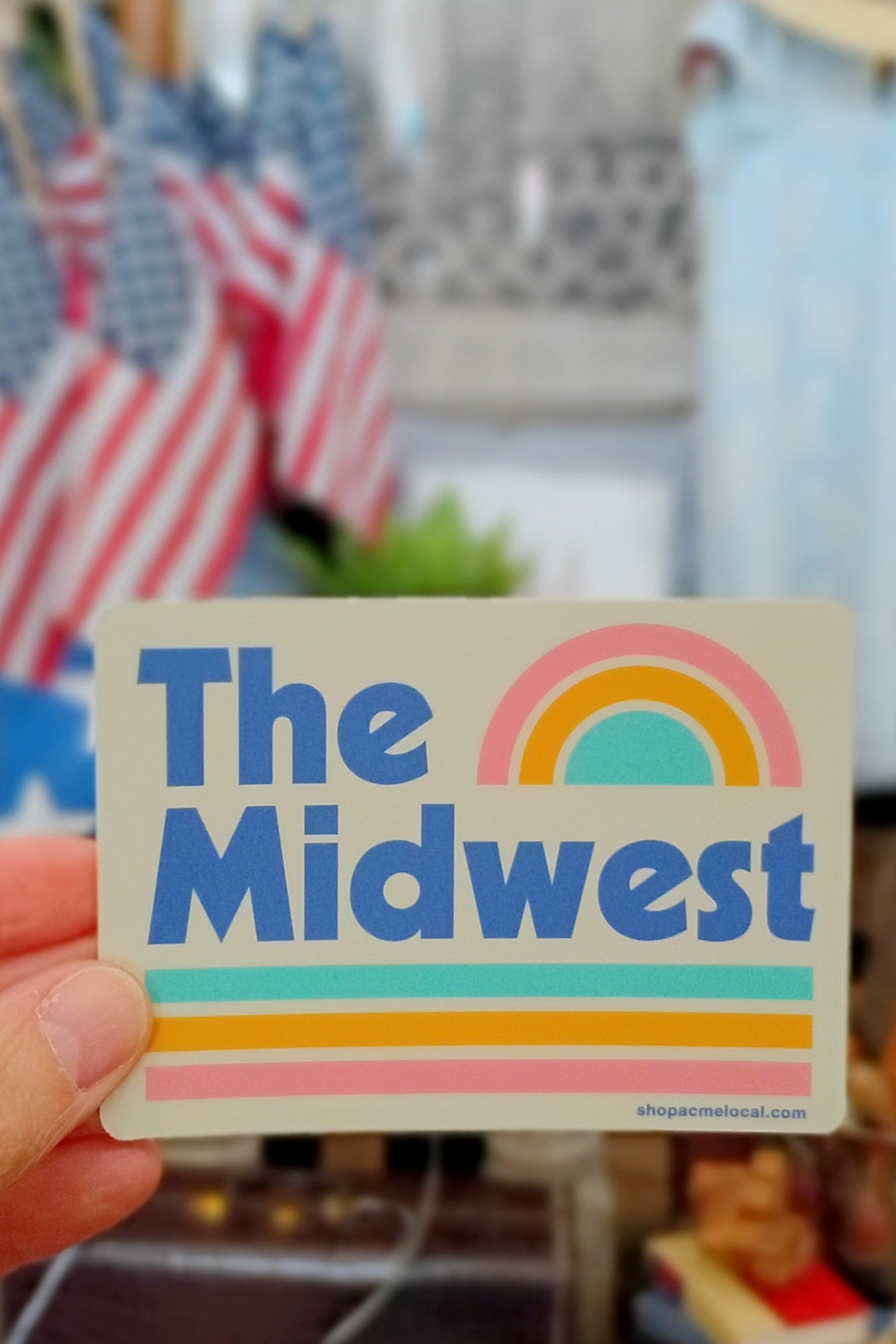 Midwest Vintage Sticker - Teal/Orange/Pink
