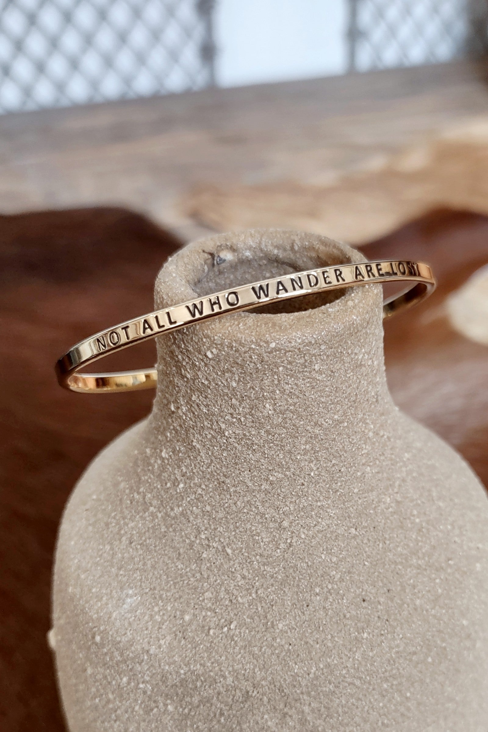 Not All Who Wander Are Lost Gold Bangle Bracelet