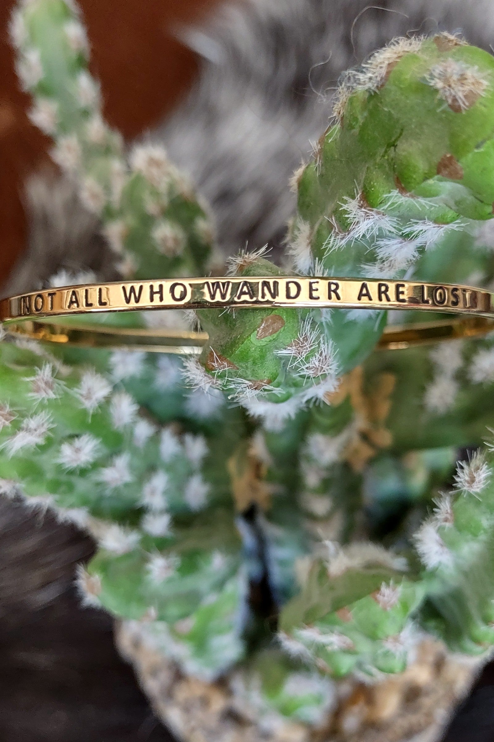 Not All Who Wander Are Lost Gold Bangle Bracelet