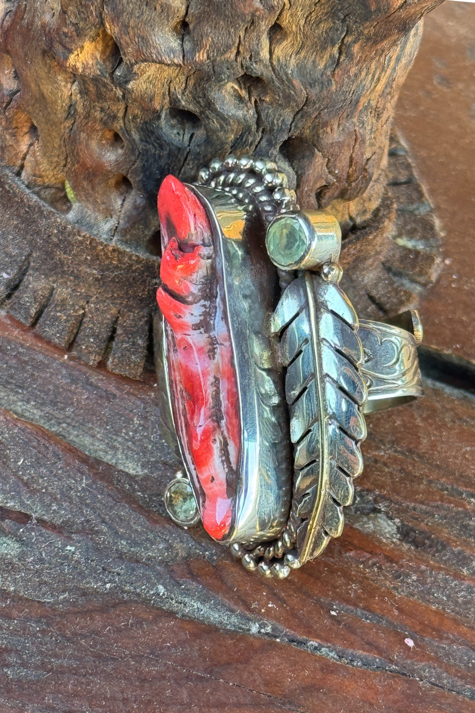 Adjustable Tibetan Silver Oyster Statement Ring | One-of-a-Kind (005)