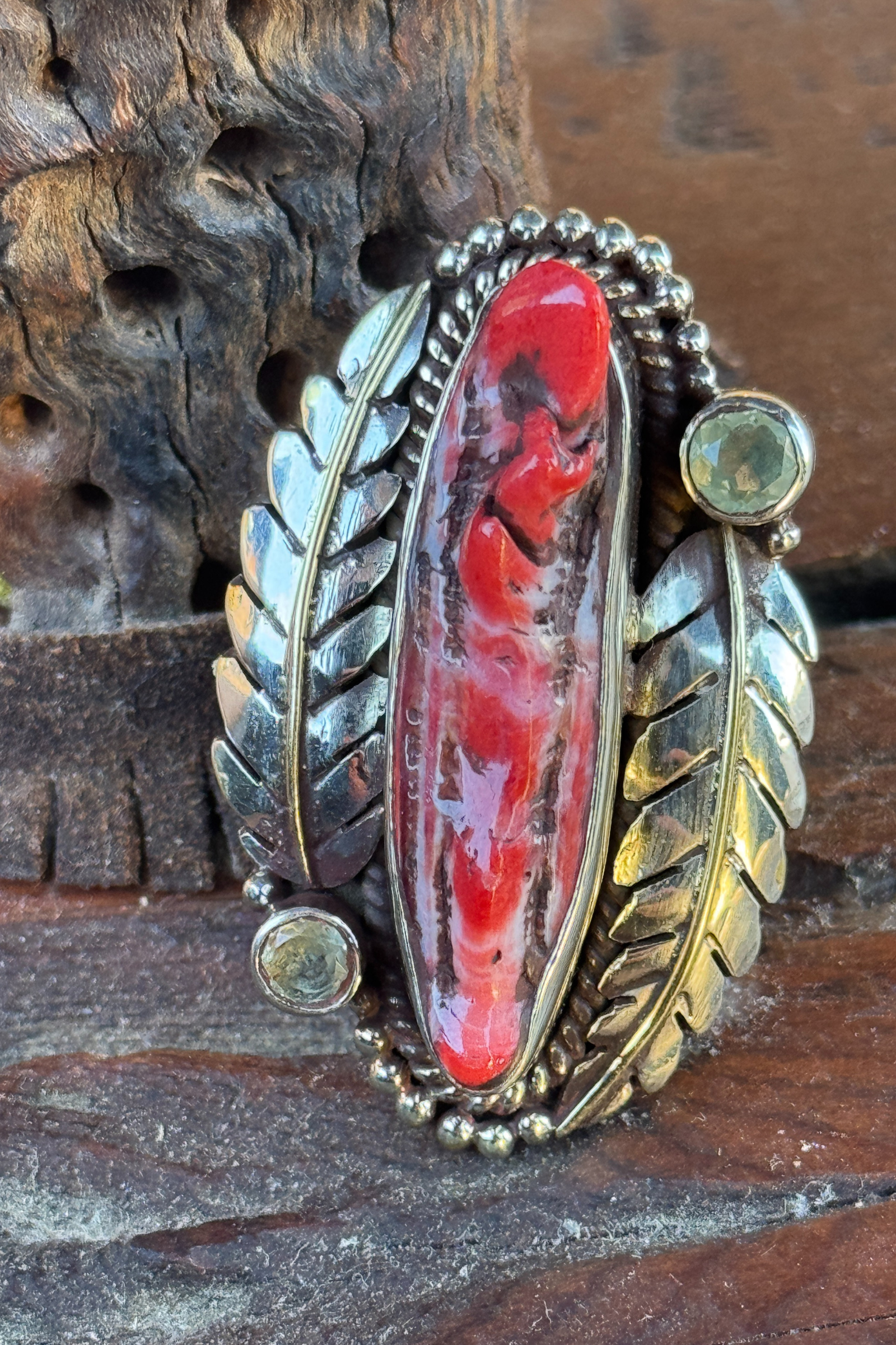 Adjustable Tibetan Silver Oyster Statement Ring | One-of-a-Kind (005)