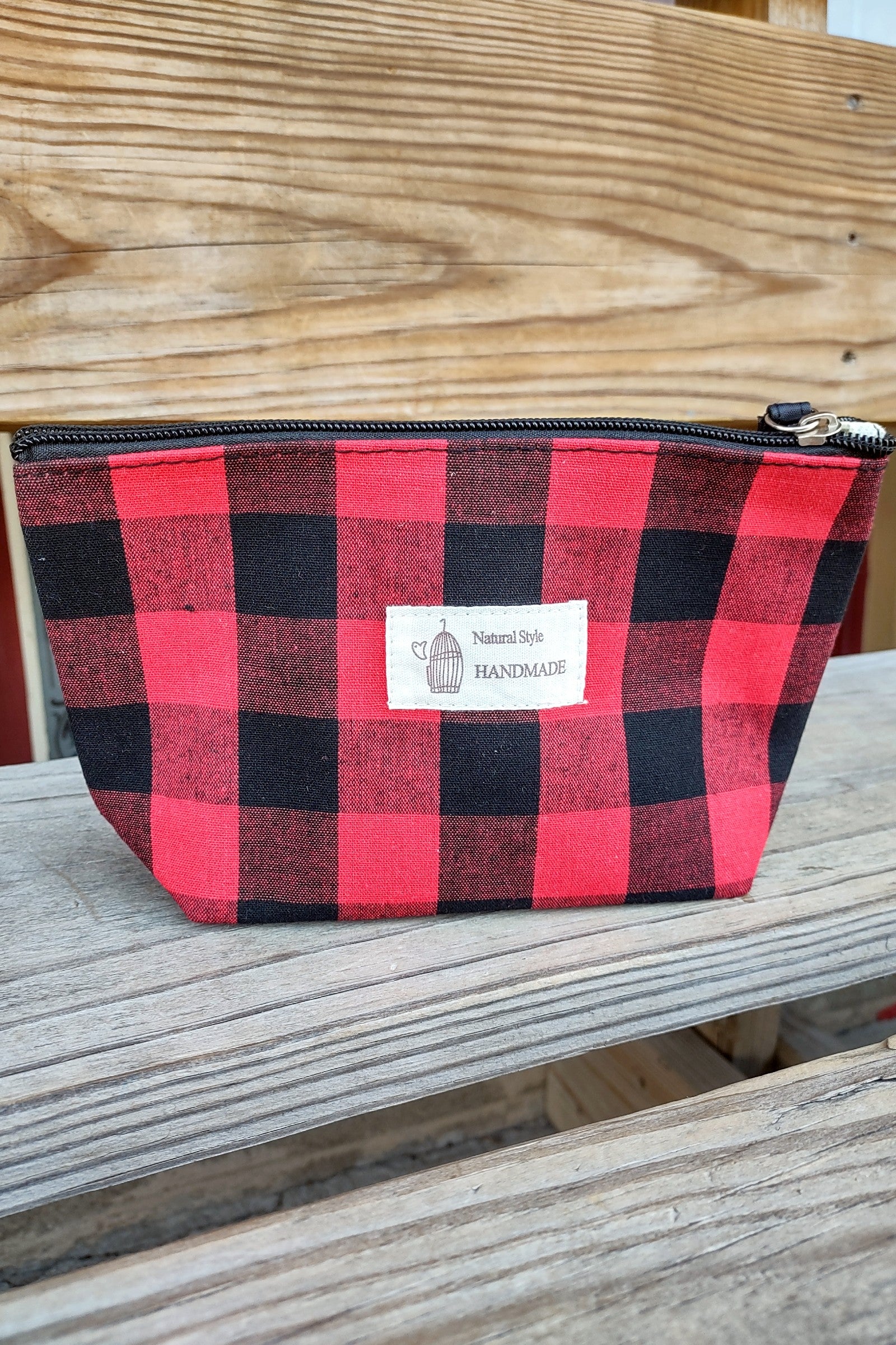 Red Buffalo Check Zipper Pouch