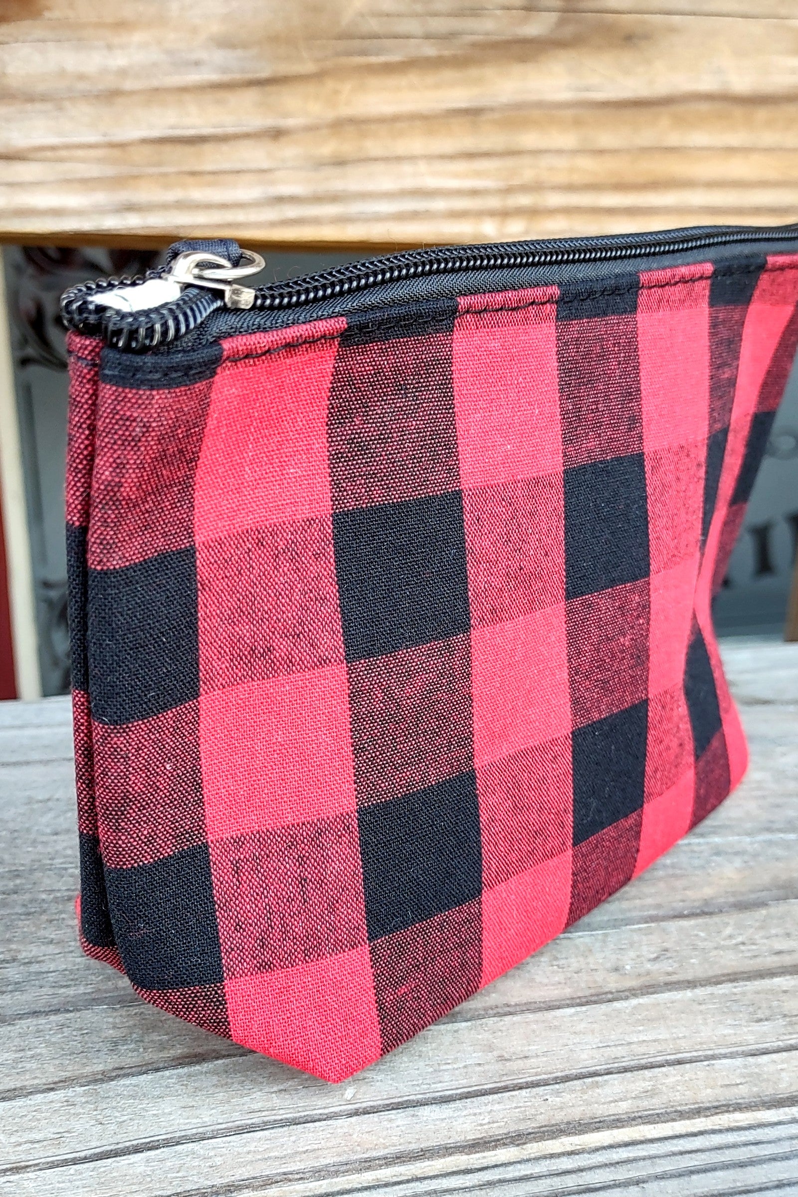 Red Buffalo Check Zipper Pouch