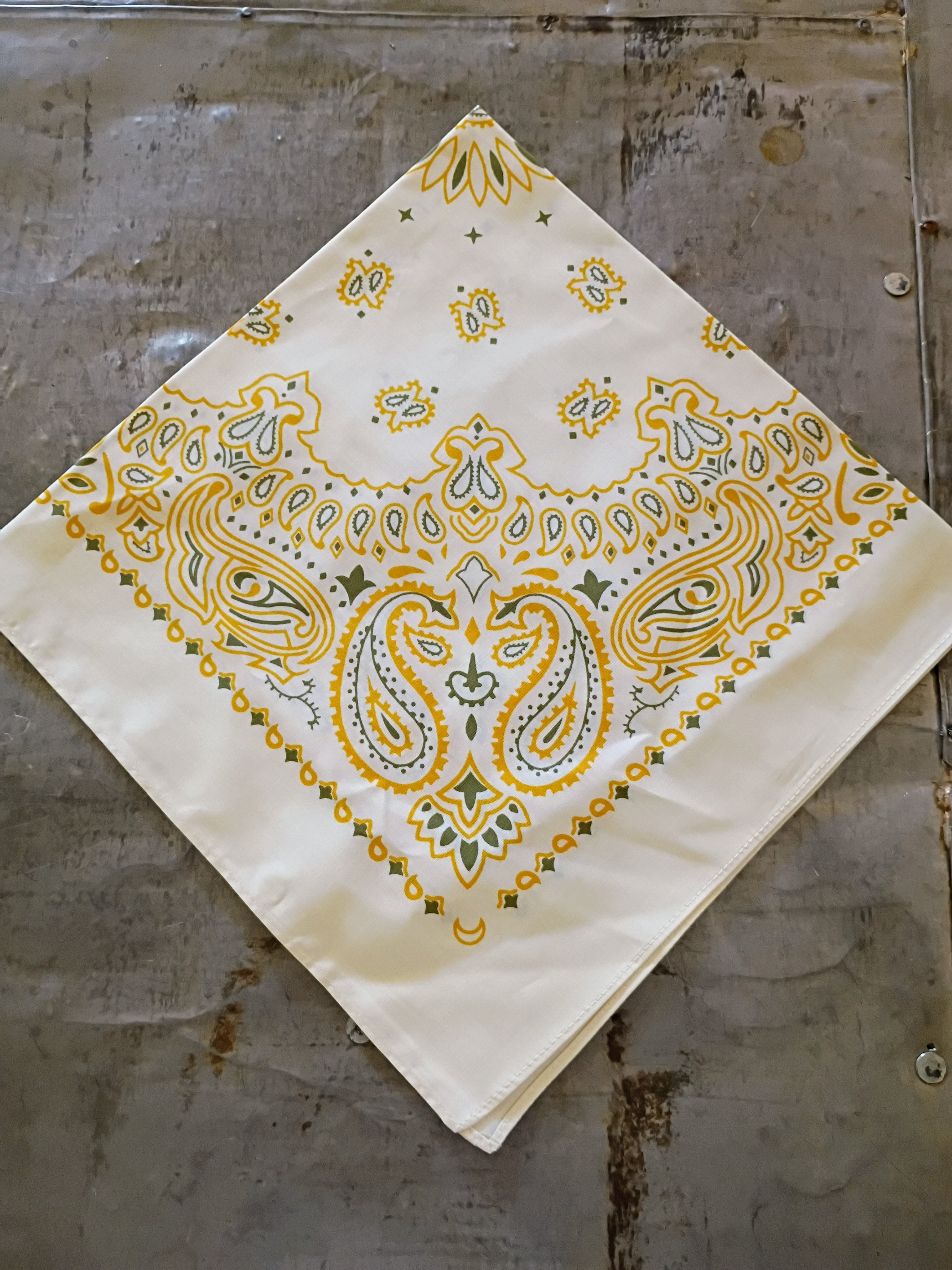 Mustard & Olive & Cream Paisley Bandana