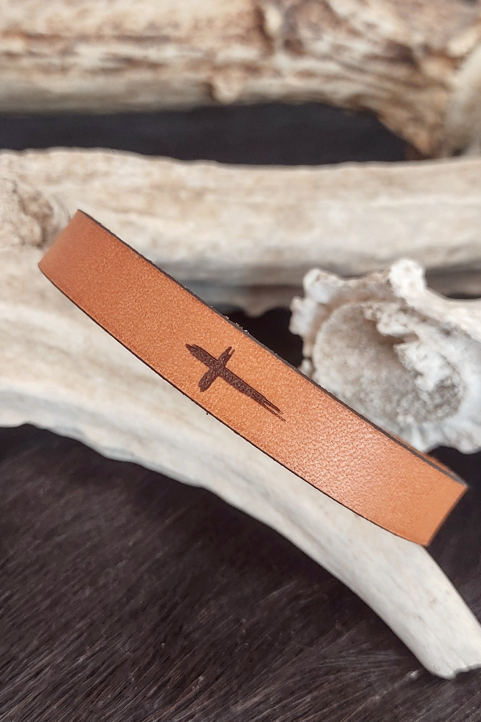 Rugged Cross Leather Bracelet