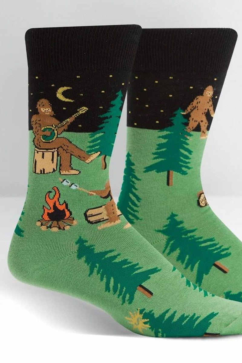 Sasquatch Camp Out Men's Crew Socks