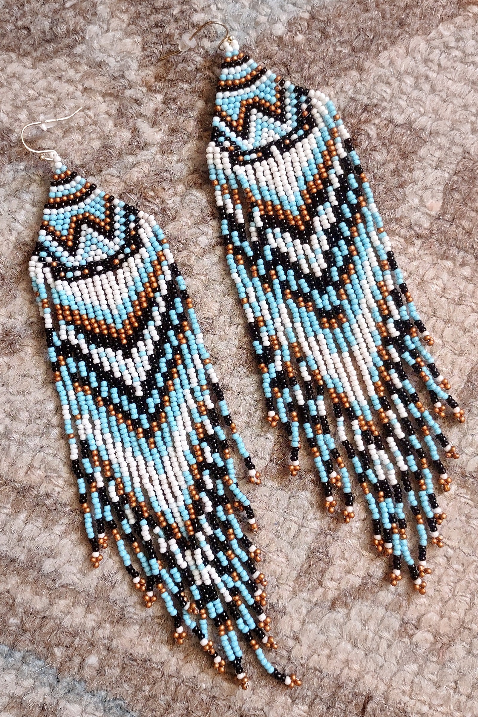 Autumn Seed Bead Fringe Earrings