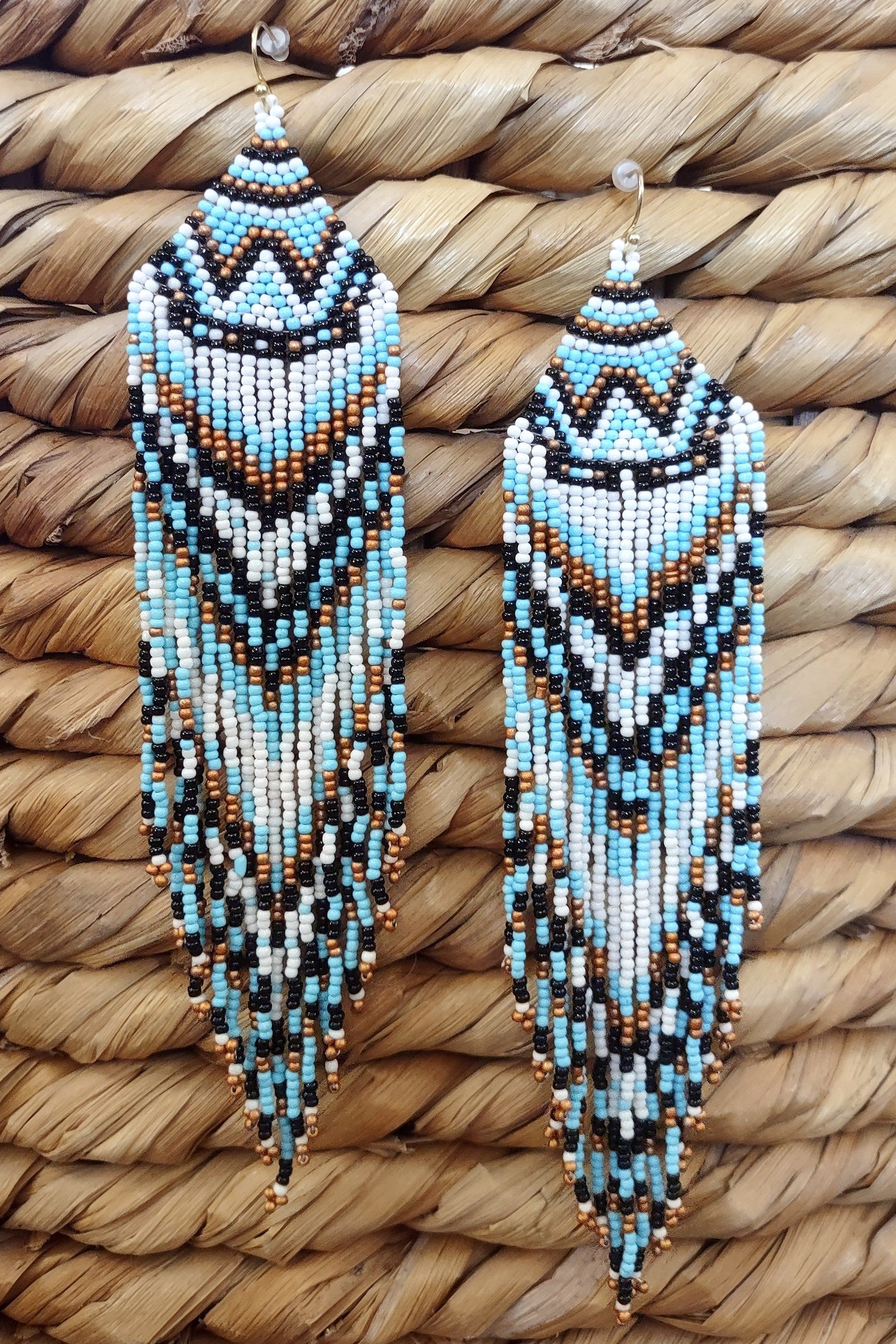 Autumn Seed Bead Fringe Earrings