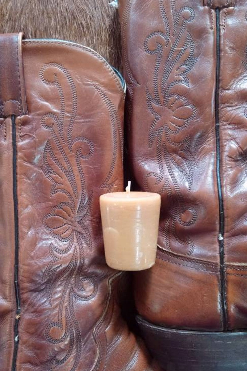 Tooled Leather Votive Candle