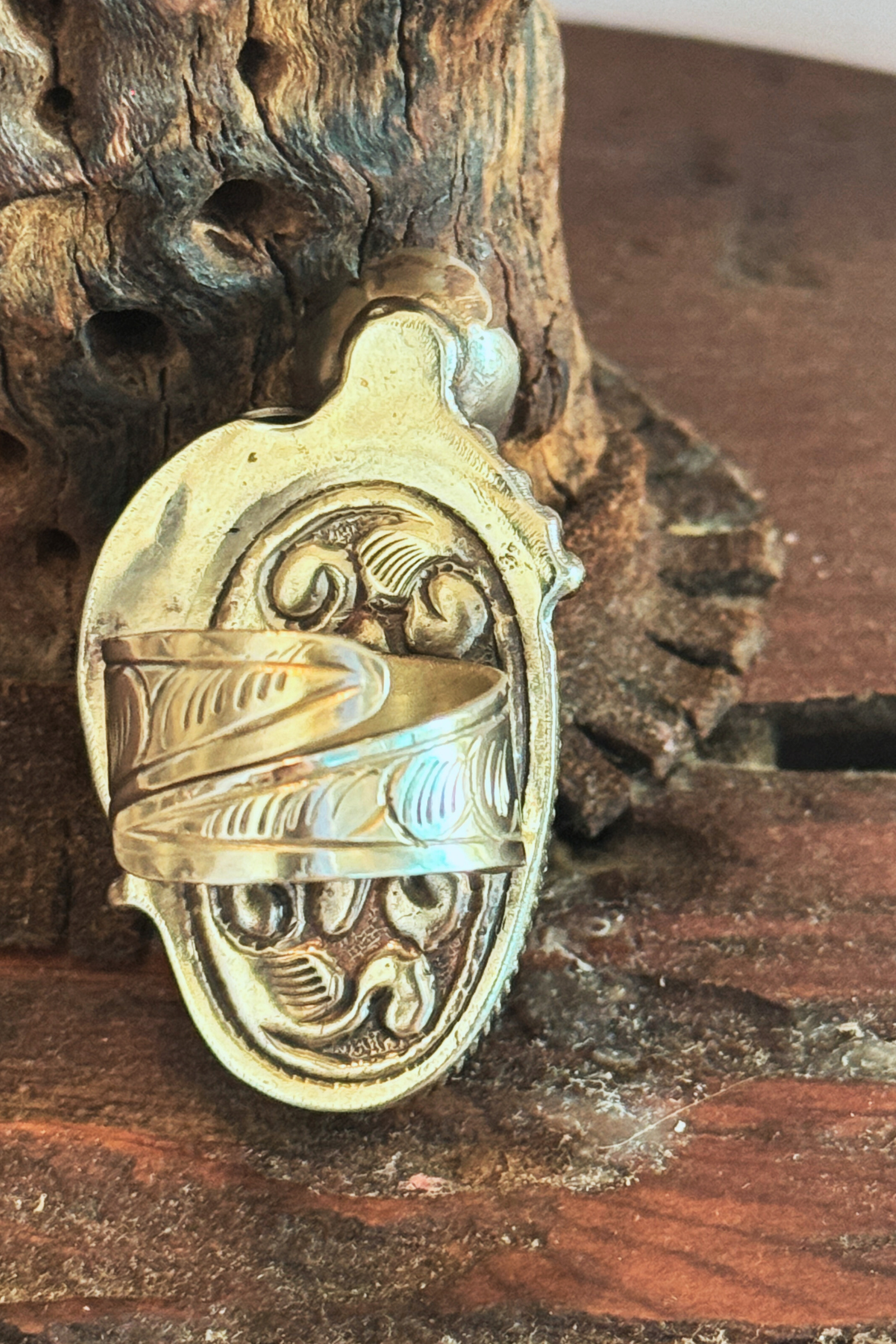 Adjustable Tibetan Silver Turquoise Statement Ring | One-of-a-Kind (002)