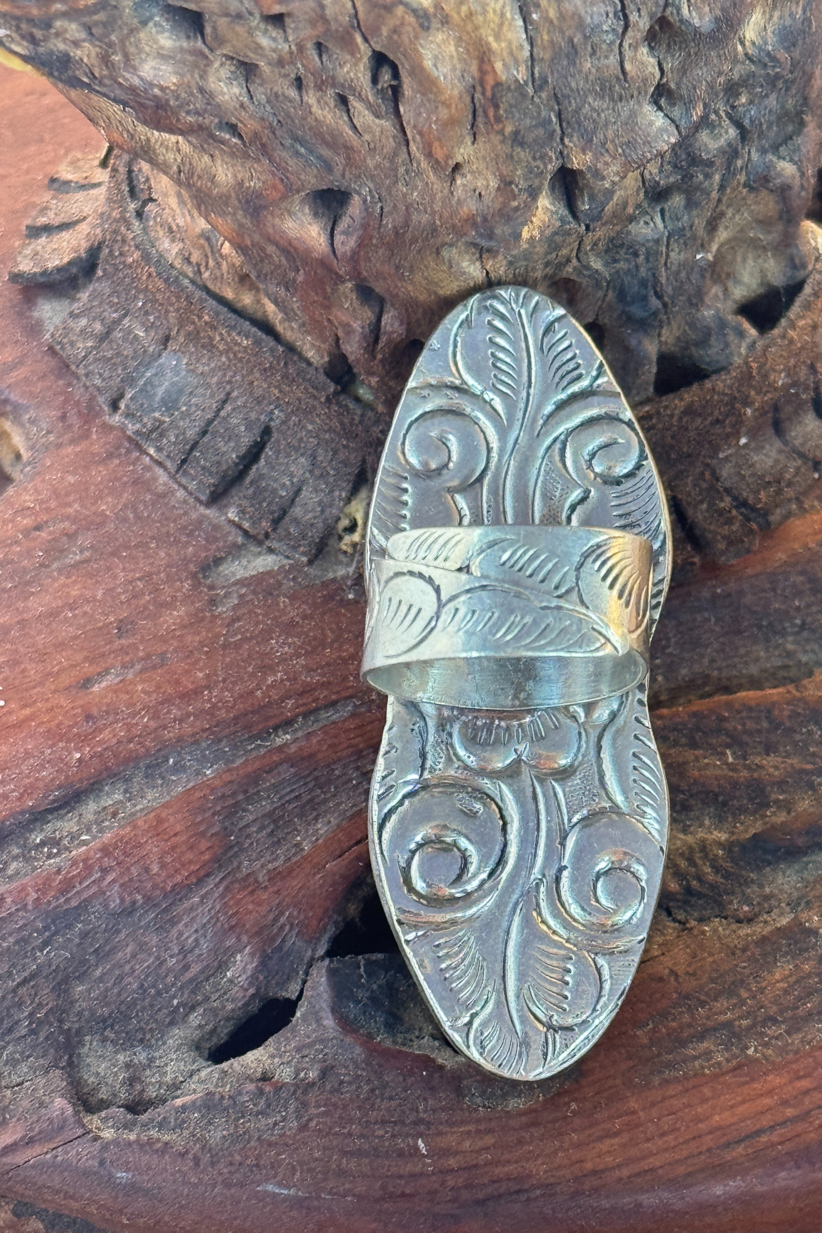 Adjustable Tibetan Silver Turquoise Crawler Ring | One-of-a-Kind (009)