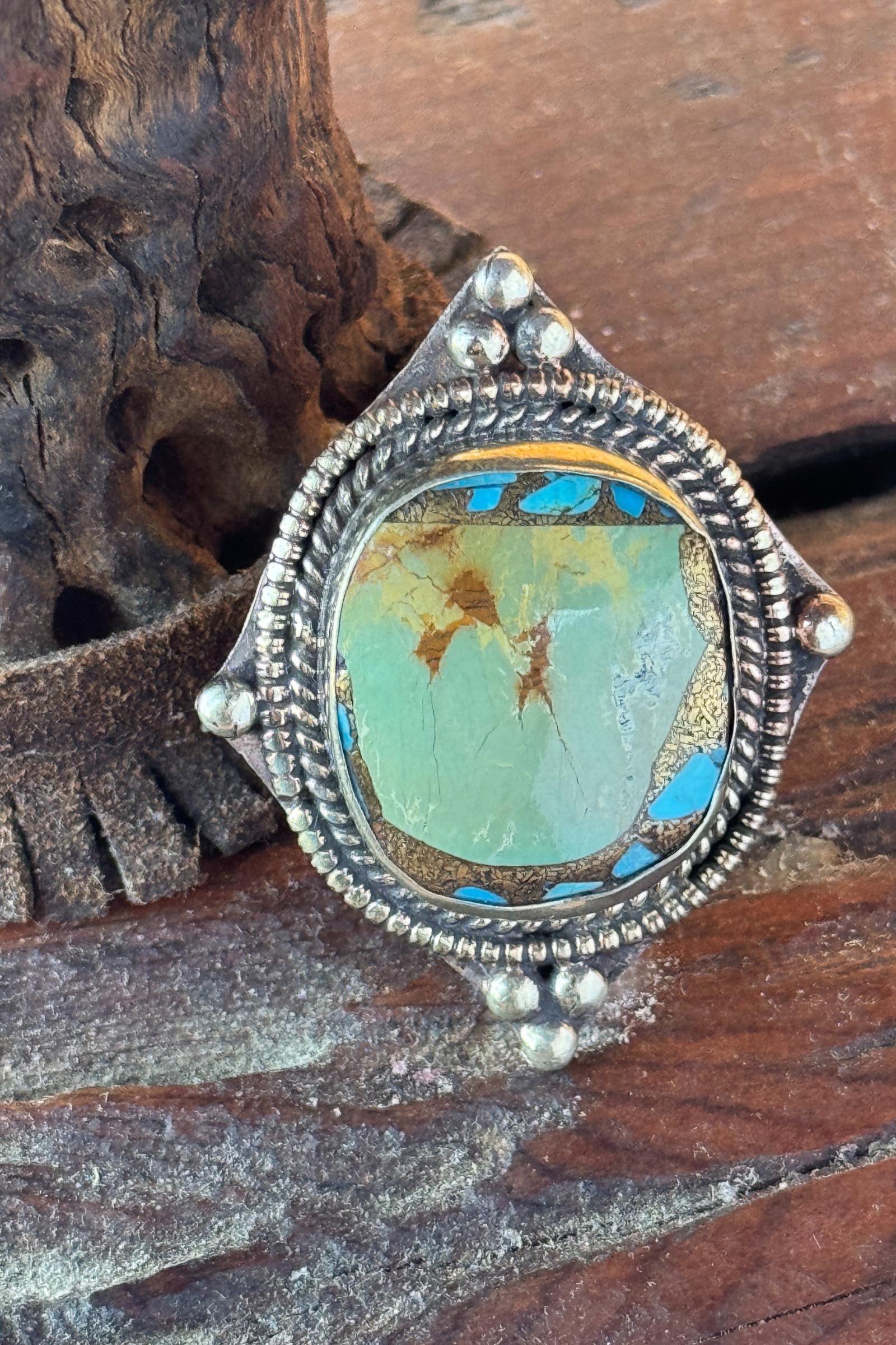 Adjustable Tibetan Silver Turquoise Ring | One-of-a-Kind (011)