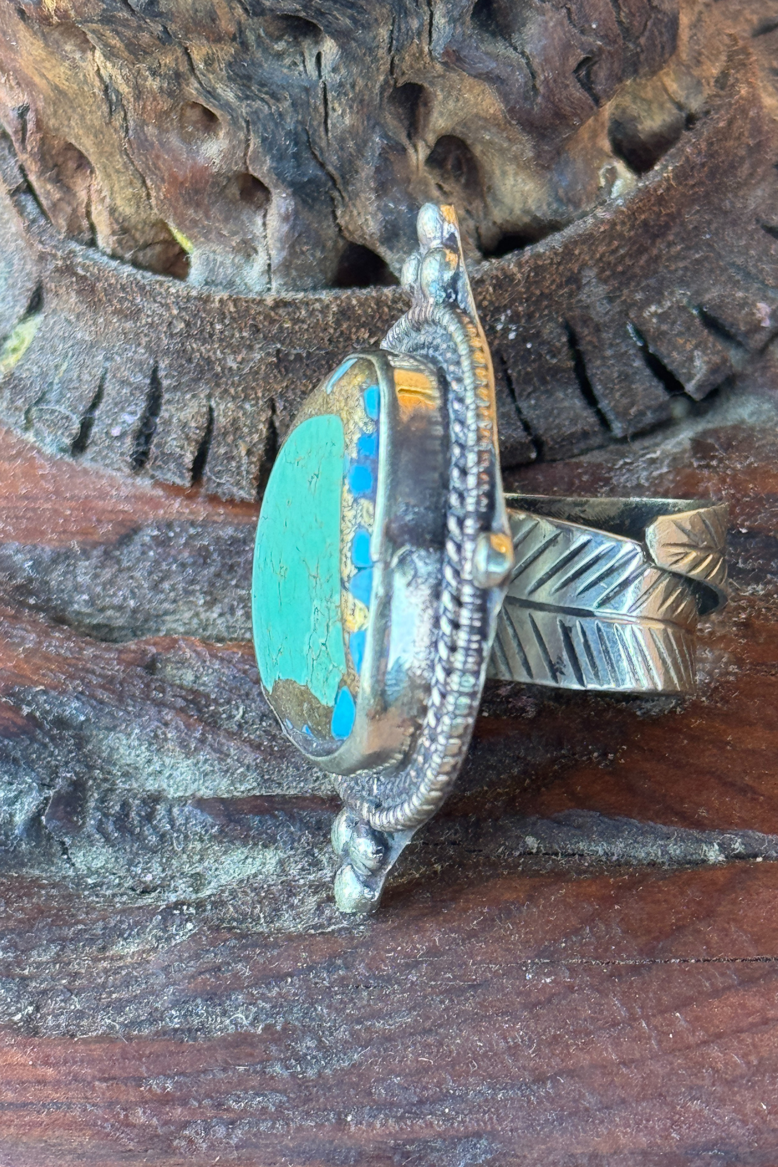 Adjustable Tibetan Silver Turquoise Ring | One-of-a-Kind (012)