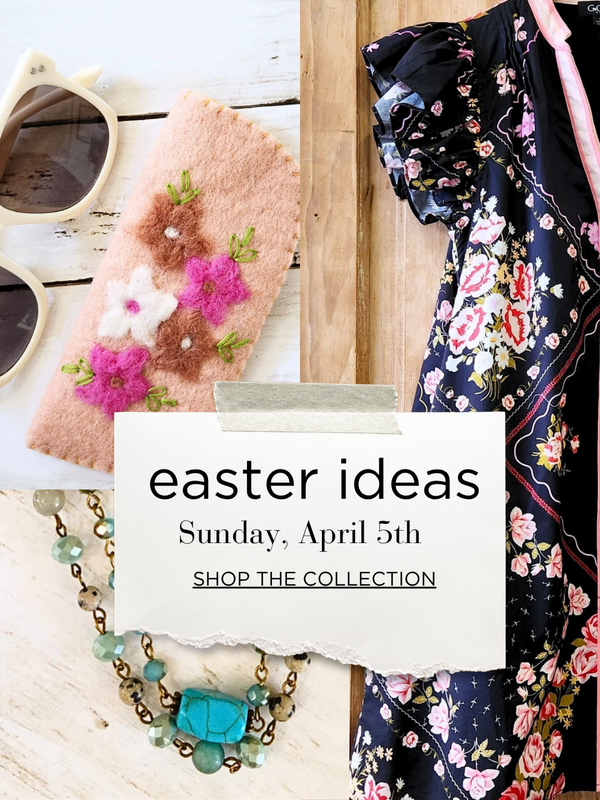 easter ideas sunglass case dress and turquoise necklace