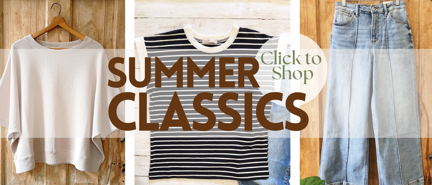 summer classics mocha colored top aND BLACK & white top with jeans