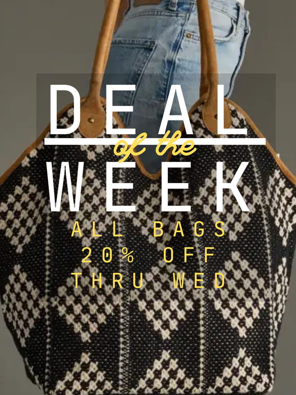 Deal of the Week: all bags 20% off thru Wednesday
