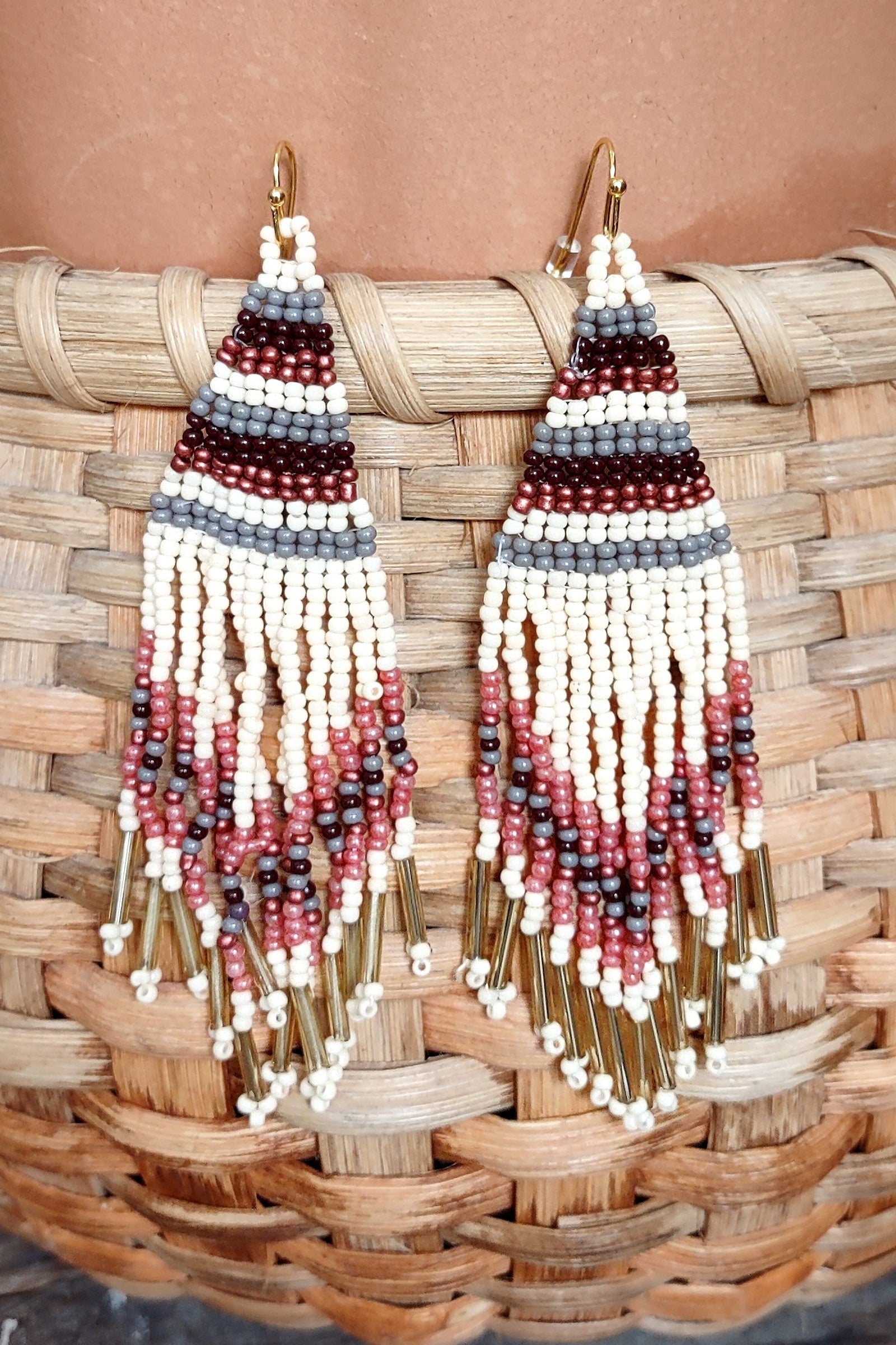 Woven Fringe Dangle Earrings