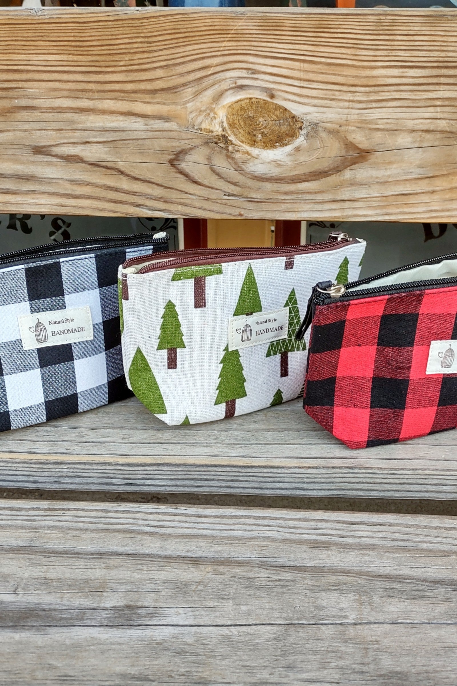 Red Buffalo Check Zipper Pouch