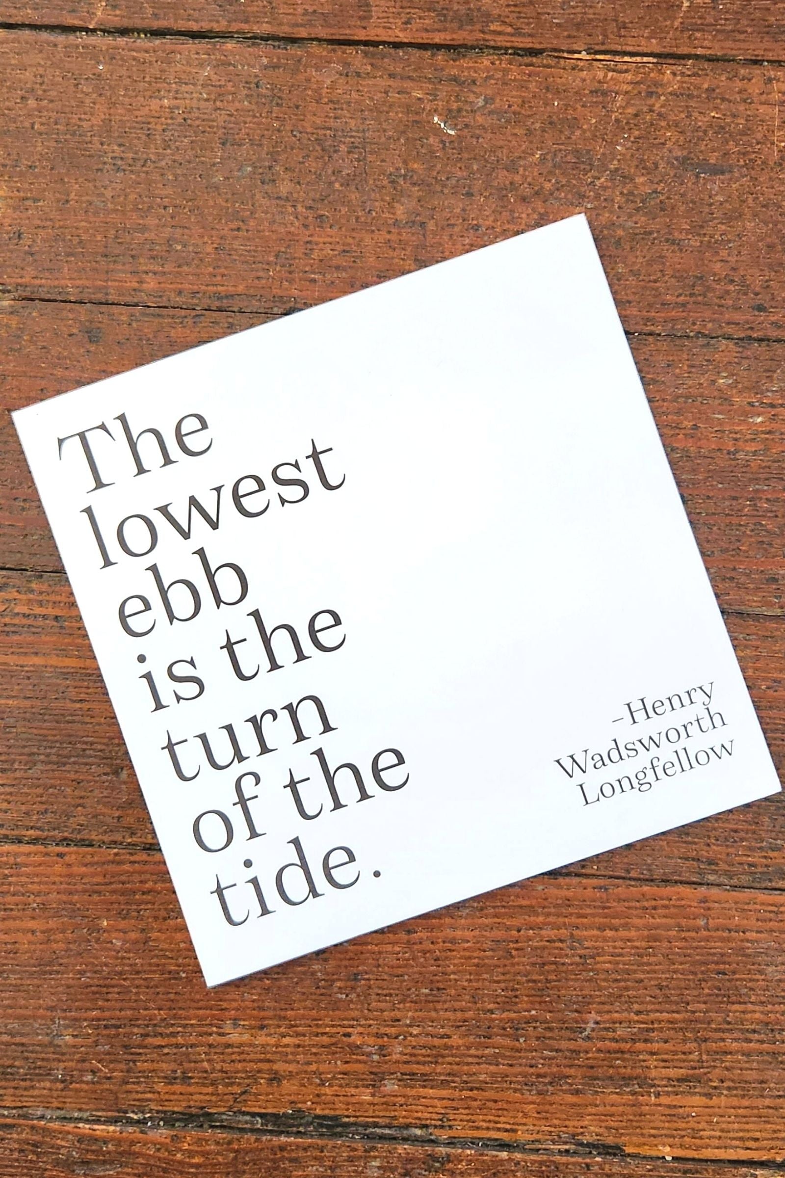The Lowest Ebb Inspirational Card