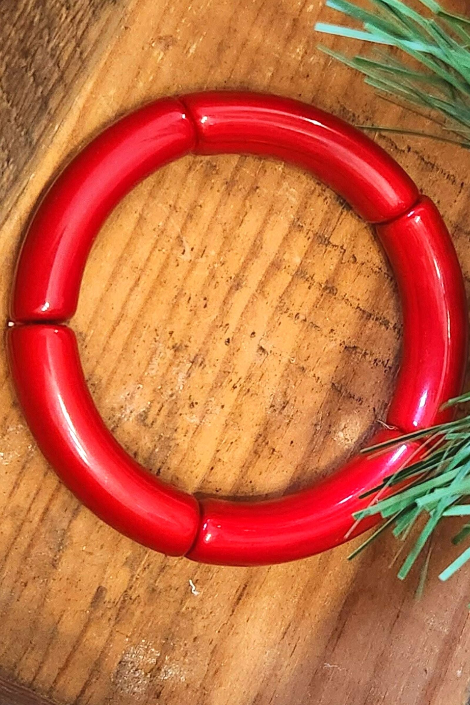 Red Formica Stretch Bracelet