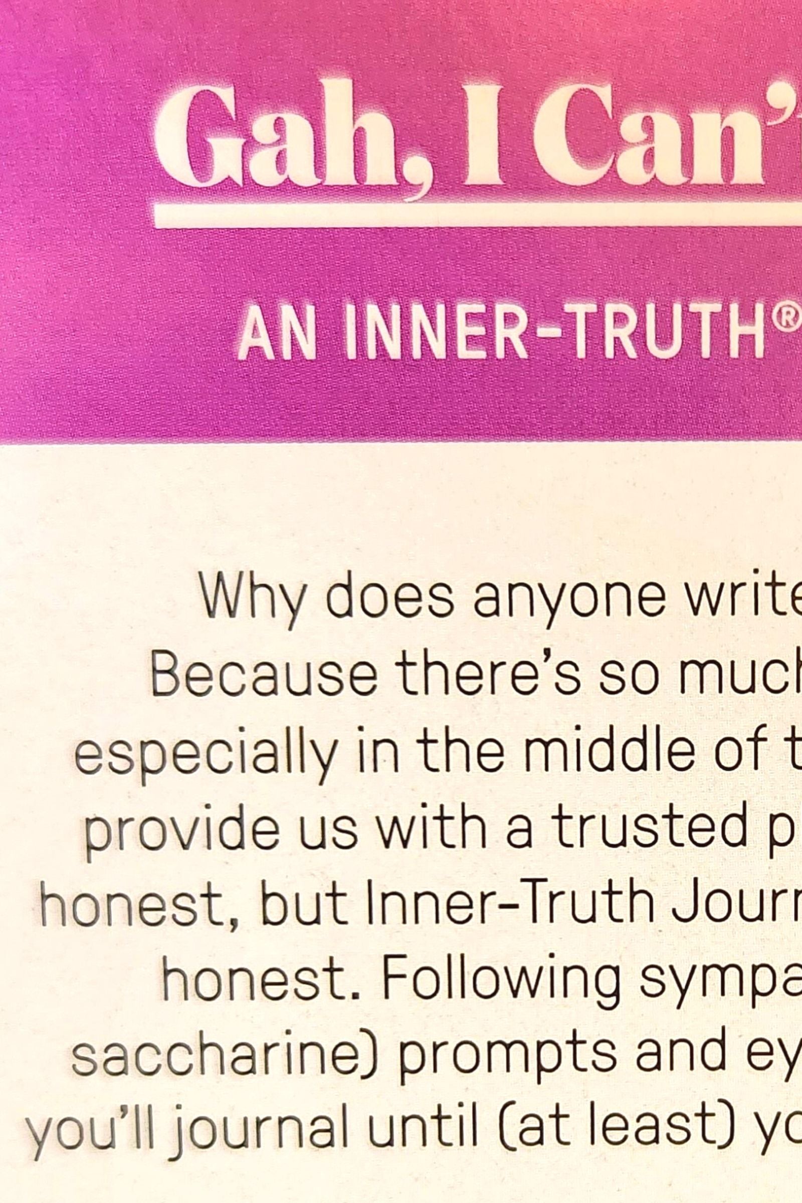 Gah, I Can't Sleep Inner Truth Journal