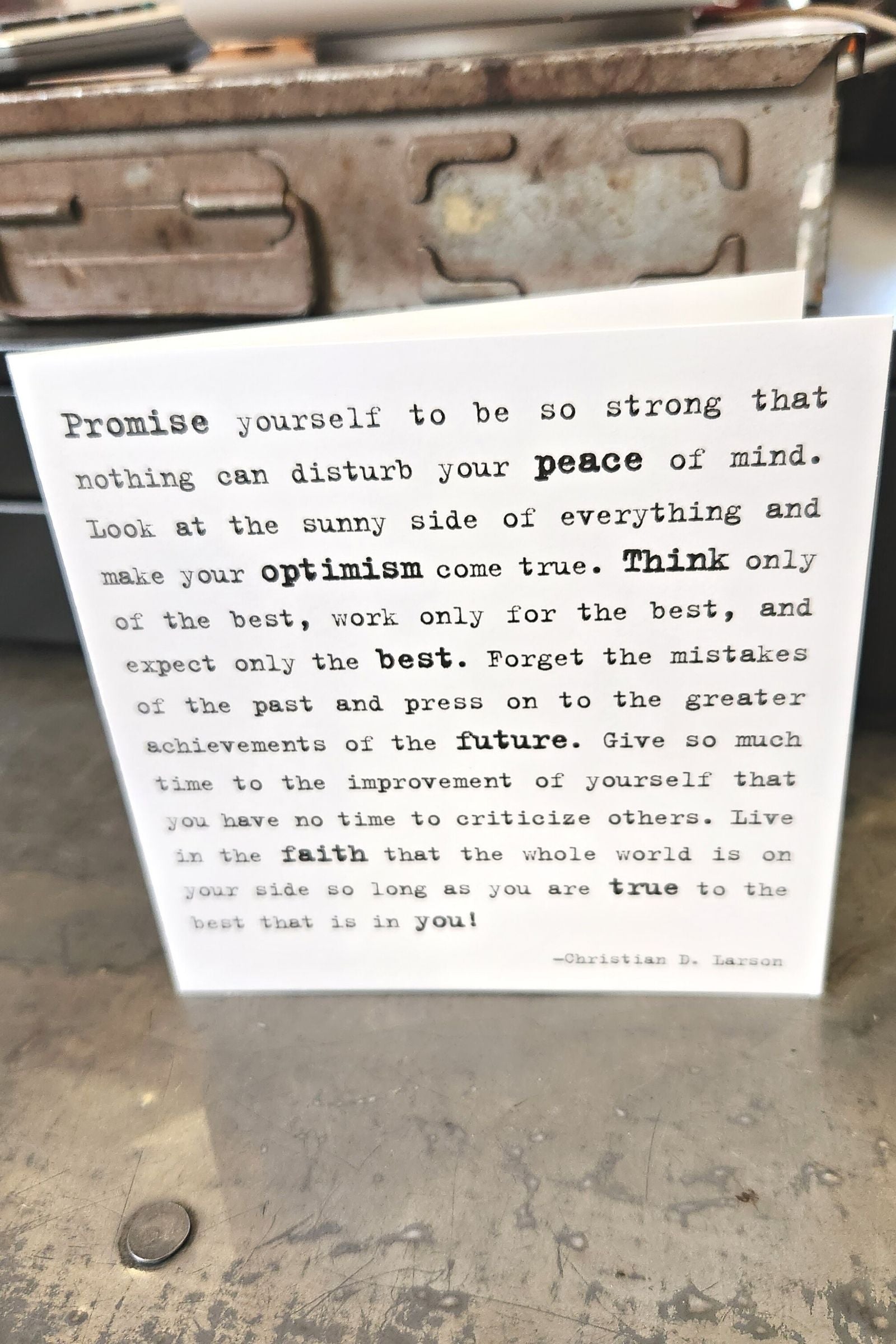 Promise Yourself to be so Strong Inspirational Card