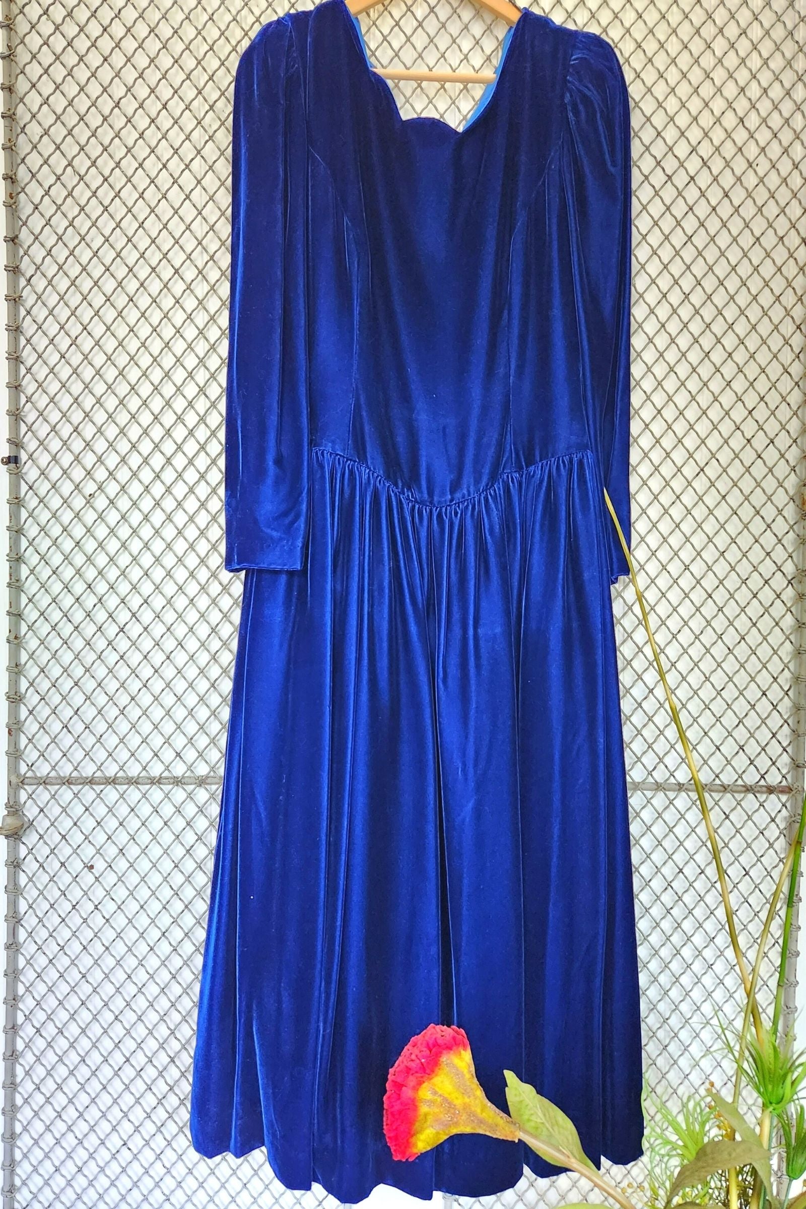Vintage Blue Velvet Talbots Dress