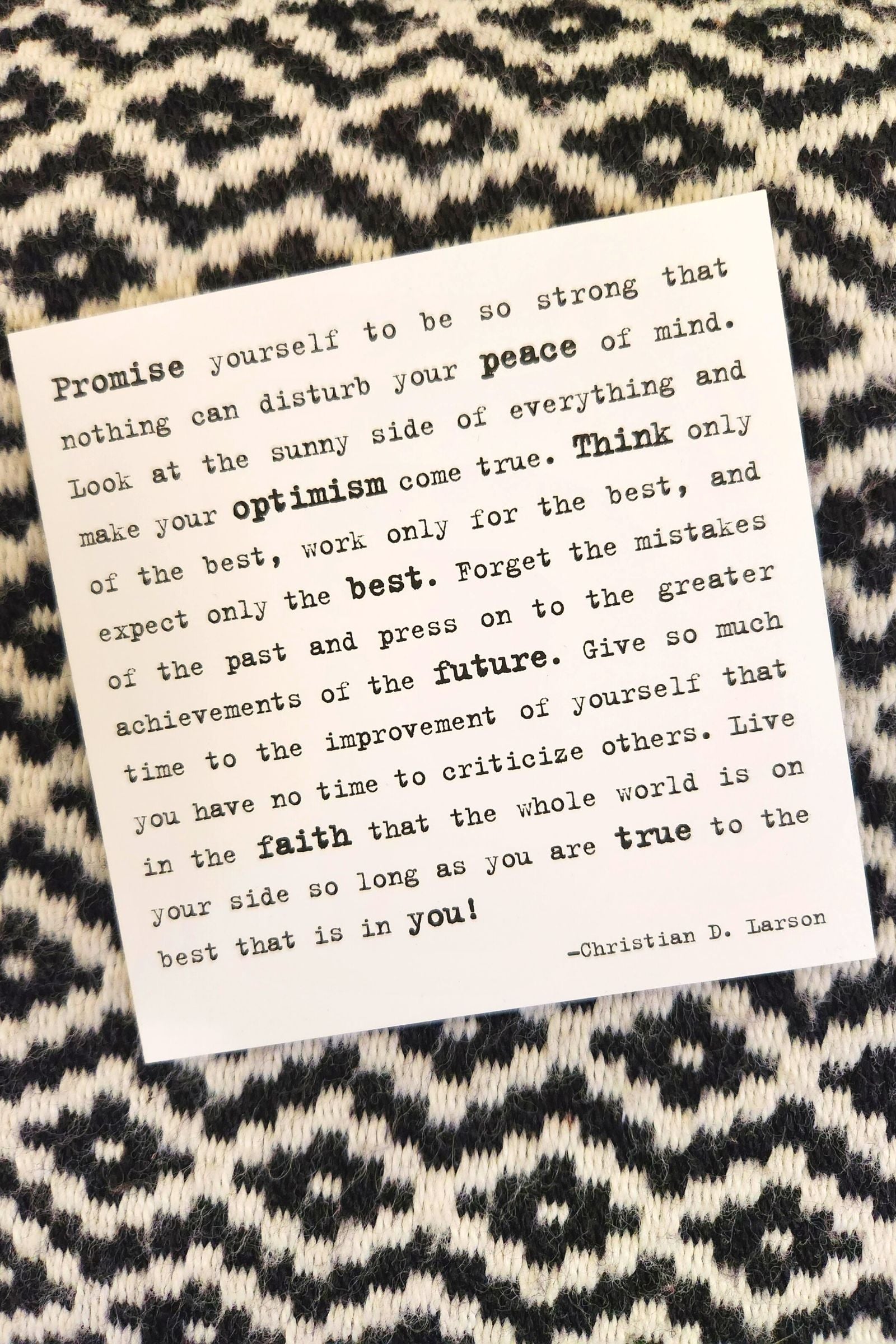 Promise Yourself to be so Strong Inspirational Card