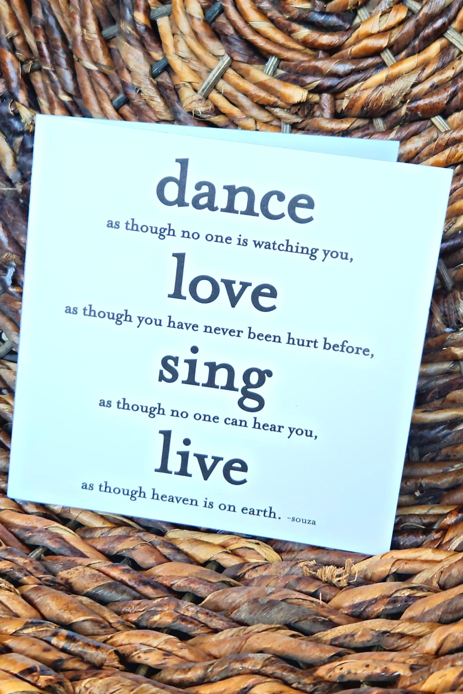 Dance Love Sing Live Inspirational Card