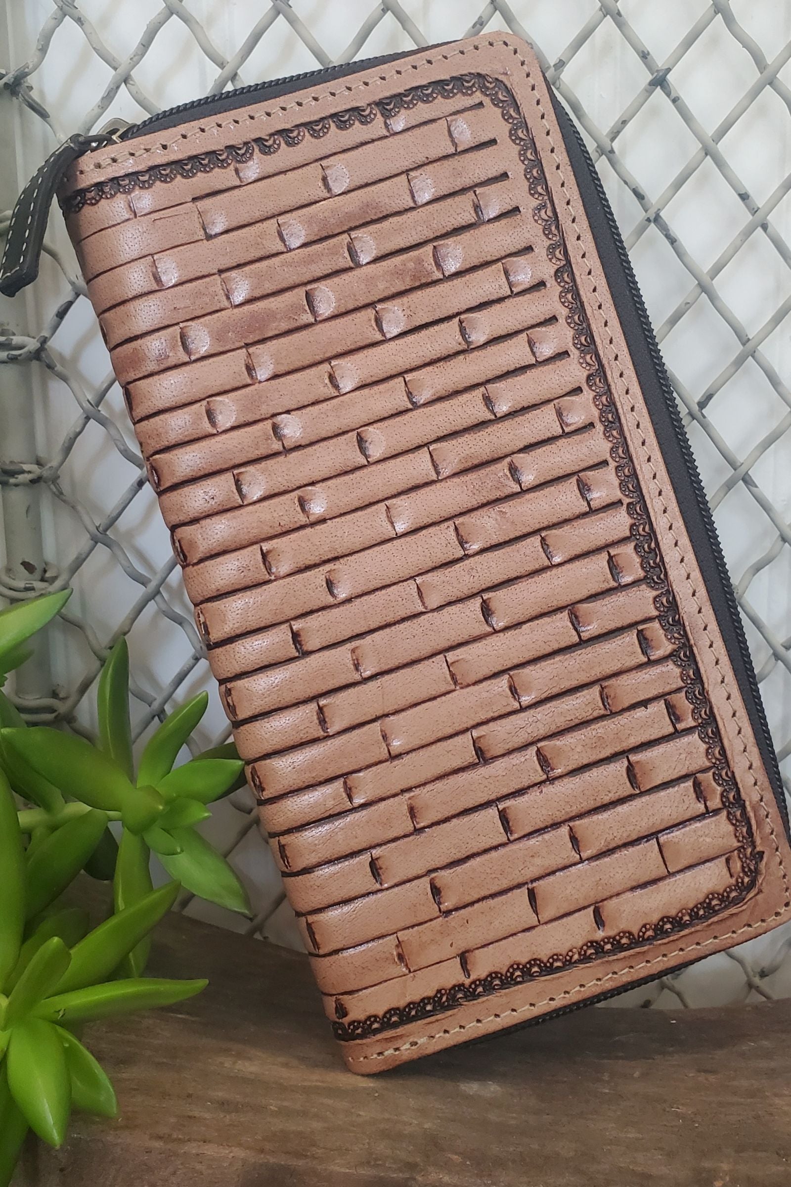 Direction Tooled Leather Wallet