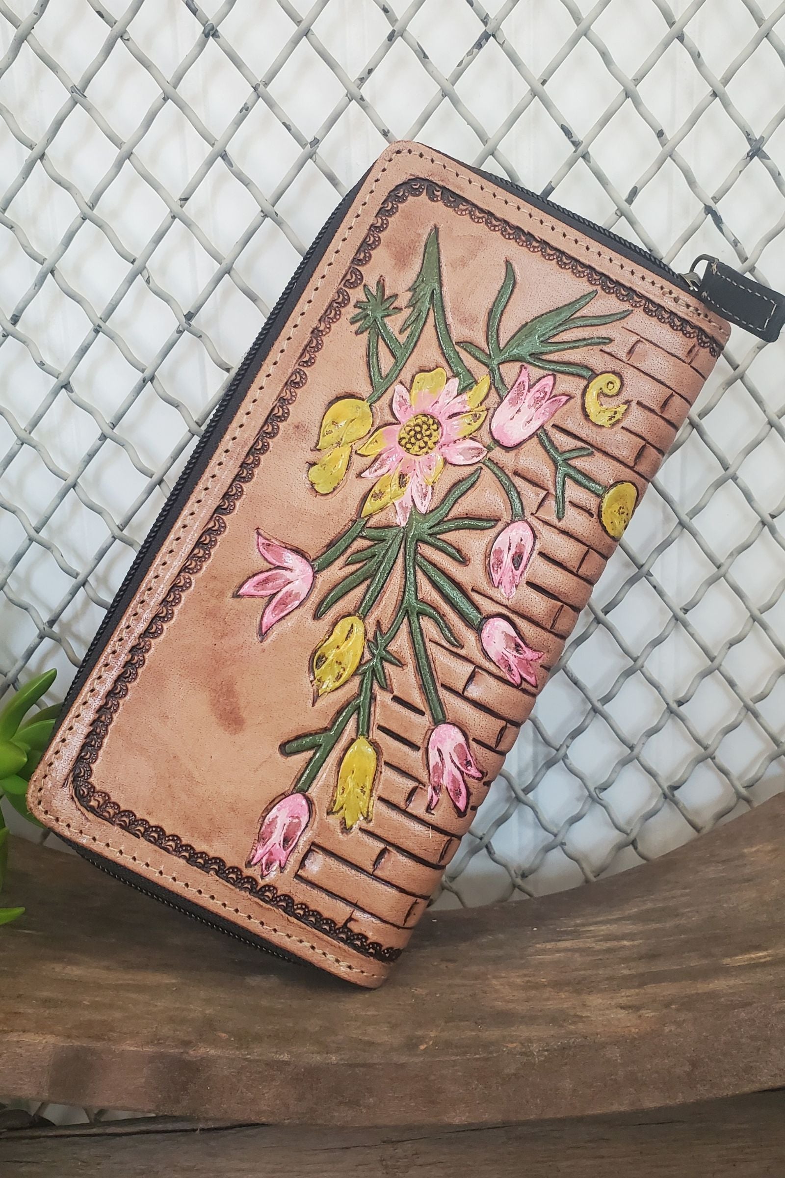 Direction Tooled Leather Wallet