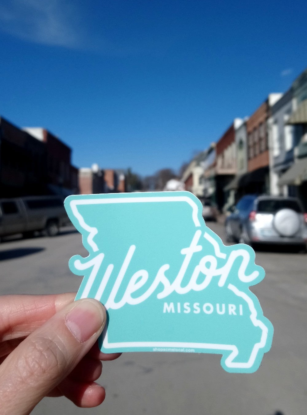 Aqua Weston Missouri State Sticker