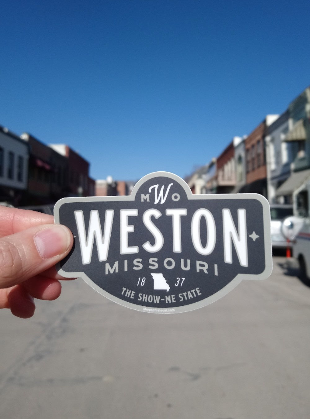 Weston, MO Badge Sticker Charcoal