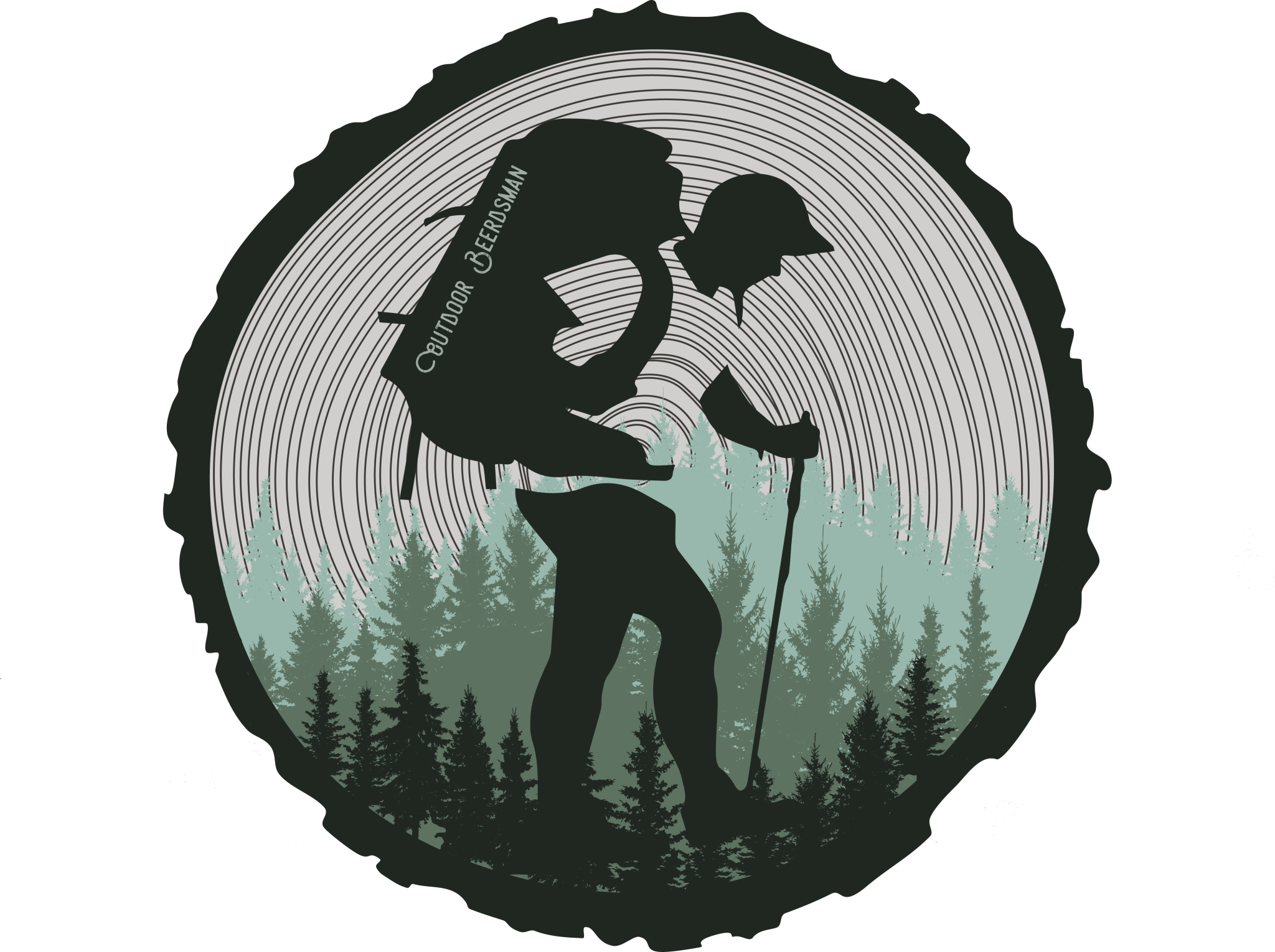 Tree Rings Hiker Sticker