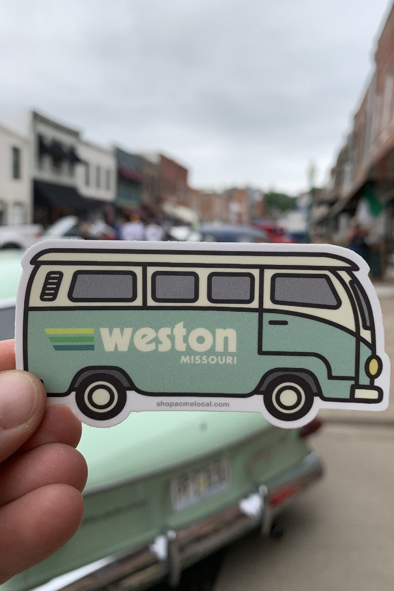 Green VW Bus Weston MO Sticker