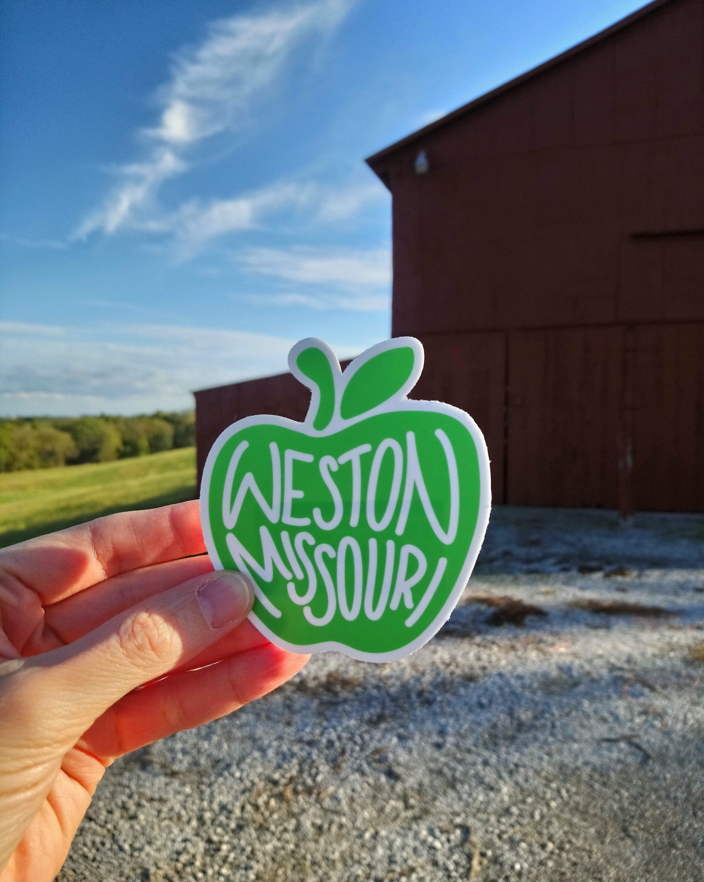 Weston Missouri Apple Green Sticker
