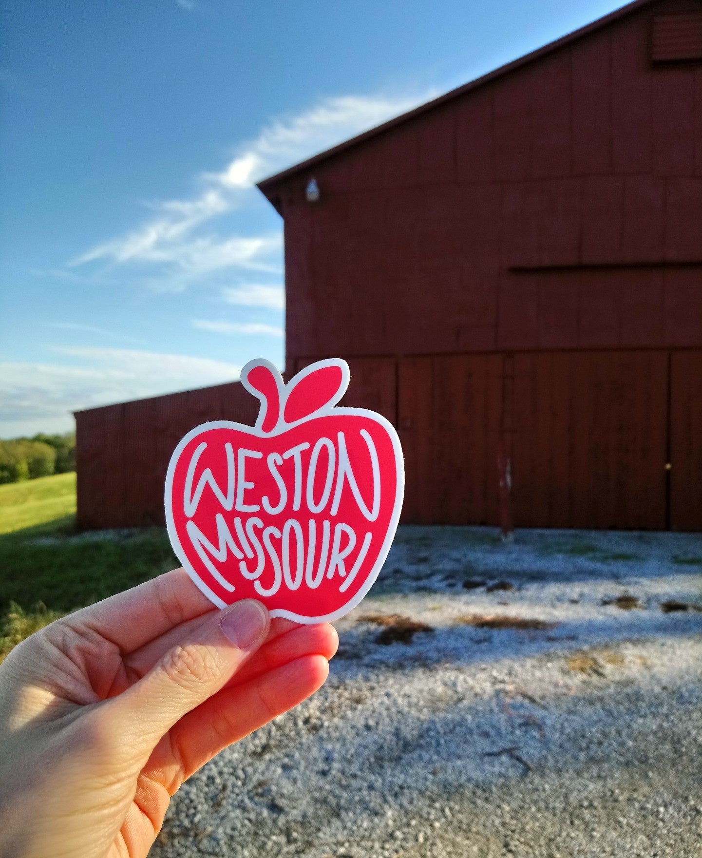 Weston Missouri Apple Red Sticker