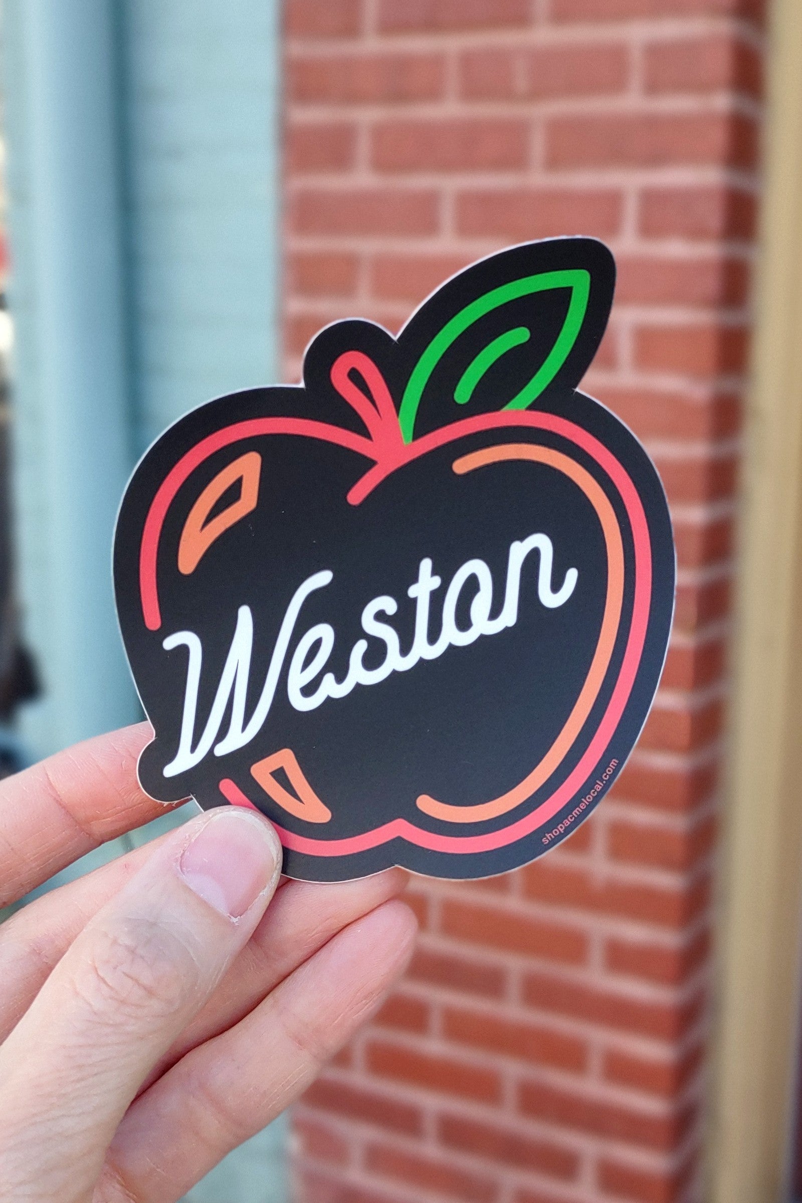 Weston Neon Apple Sticker